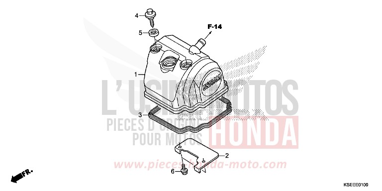 COUVERCLE DE CULASSE de CRF150R "Grandes Roues" EXTREME RED (R292) 2014